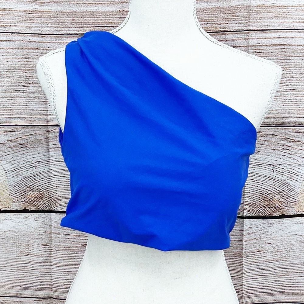 Summersalt One-Shoulder Royal Blue Crop Top